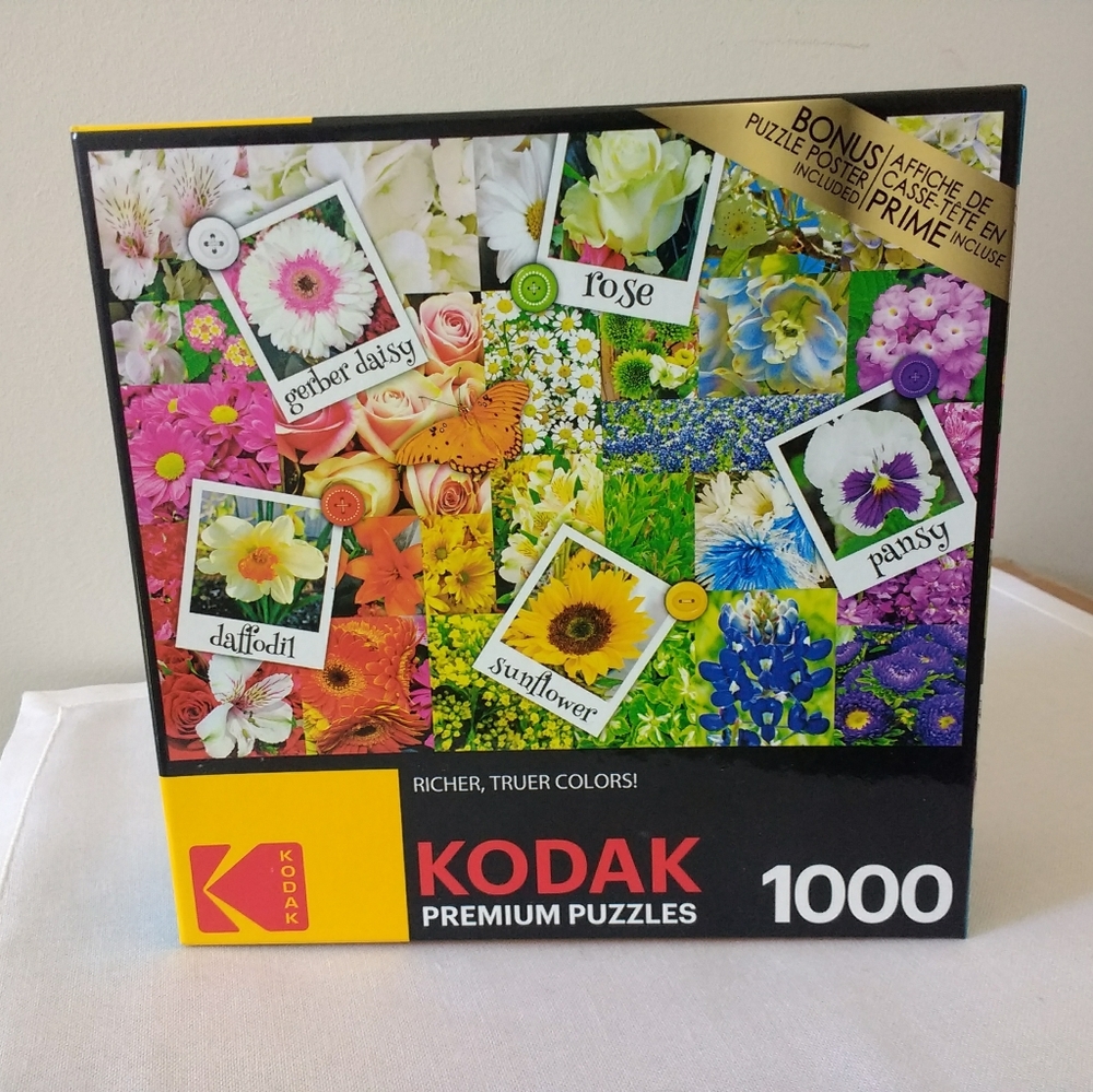 Kodak Premium Puzzle Rainbow Flowers 🌺 1000pc puzzle